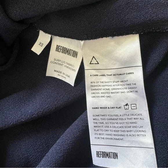 Reformation Navy Blue Kai Front Tie Wrap Maxi Dress Size XS - Picture 13 of 13